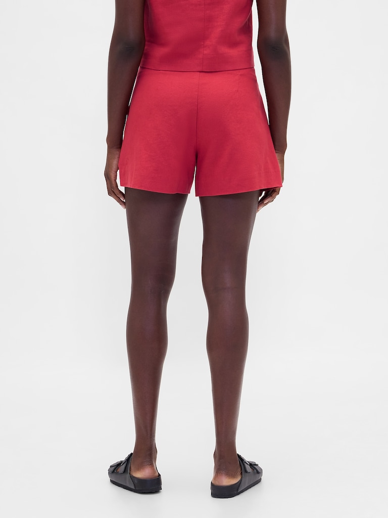4" Mid Rise Linen-Blend Shorts
