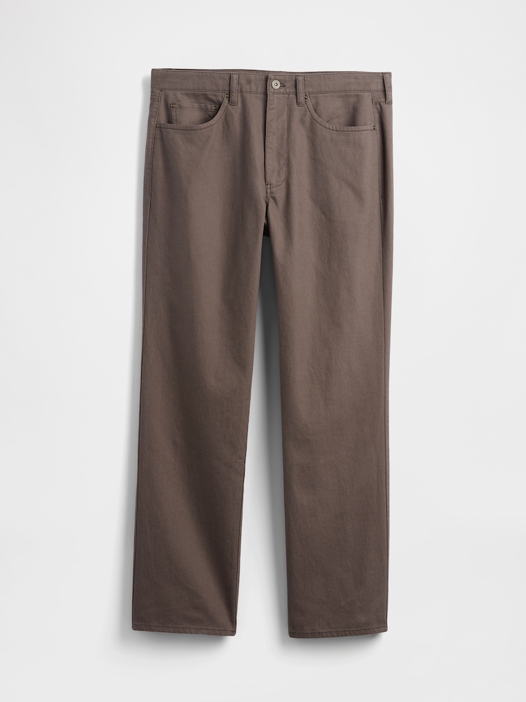 Linen-Cotton Relaxed Straight Pants