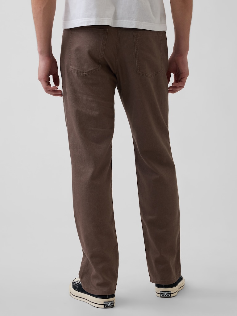 Linen-Cotton Relaxed Straight Pants