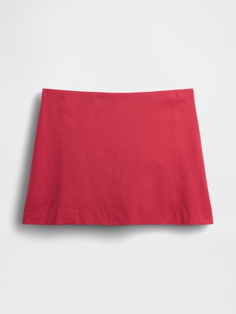 Linen-Blend Mini Skort