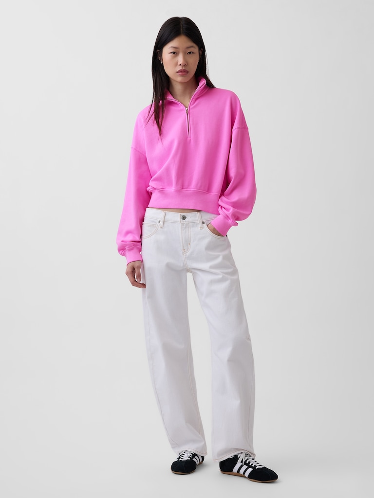 VintageSoft Oversized Half-Zip Wedge Pullover