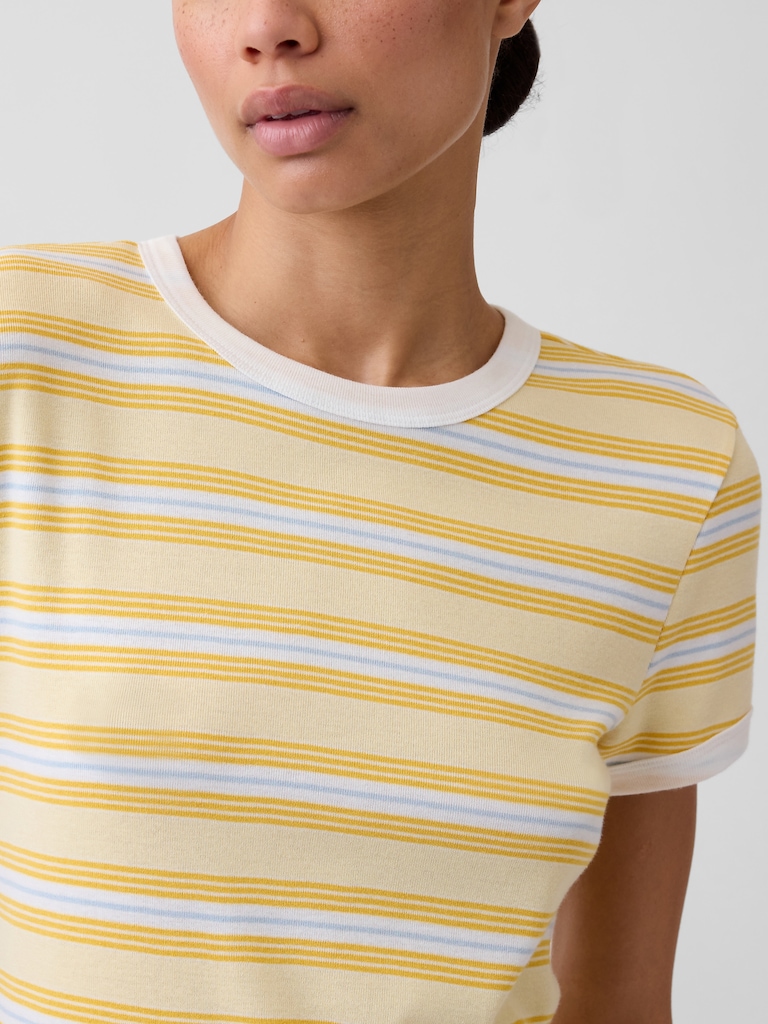 Modern Ribbed Crewneck T-Shirt