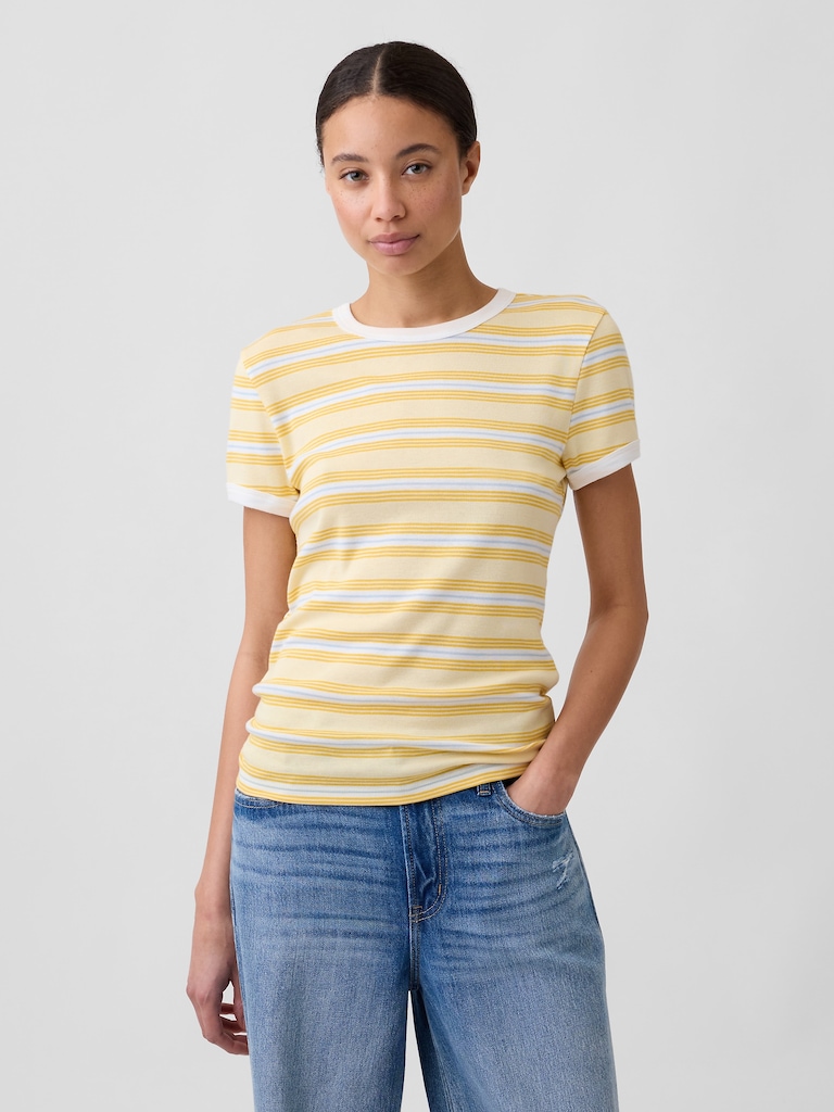 Modern Ribbed Crewneck T-Shirt