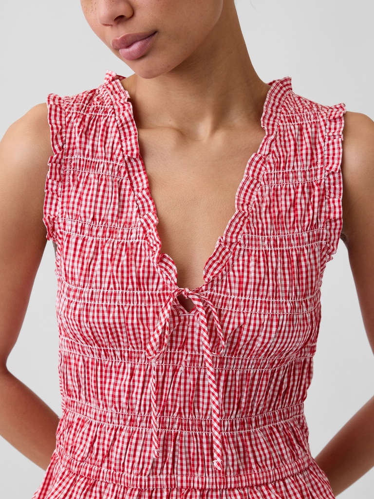 Smocked Sleeveless Top