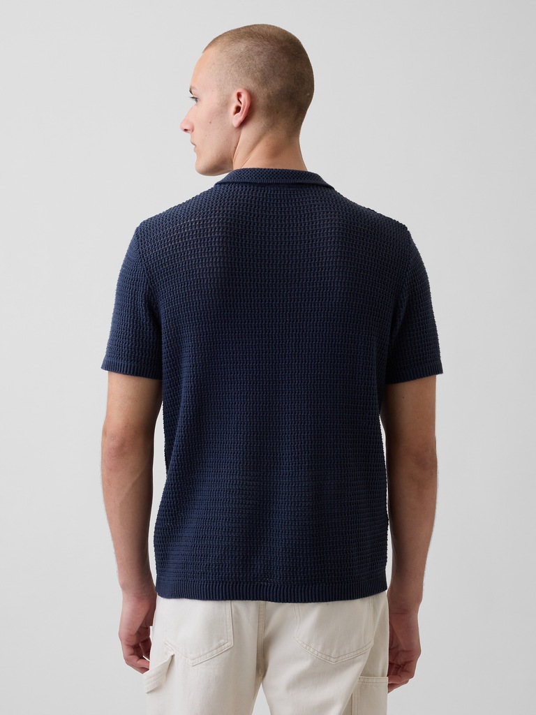 Mesh Polo Sweater