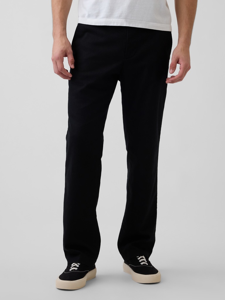 Linen-Cotton Relaxed Straight Pants