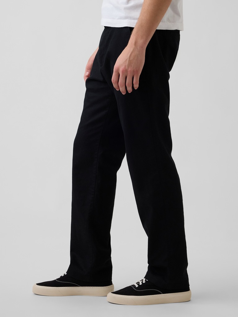 Linen-Cotton Relaxed Straight Pants
