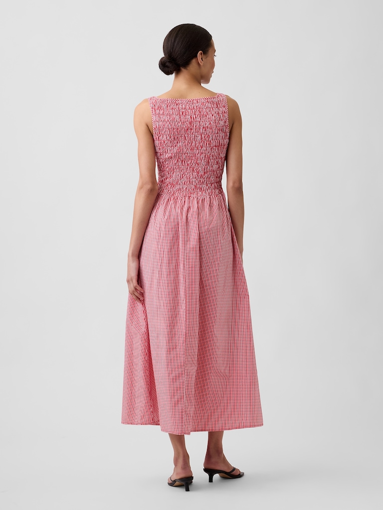 Smocked Boatneck Maxi Dress