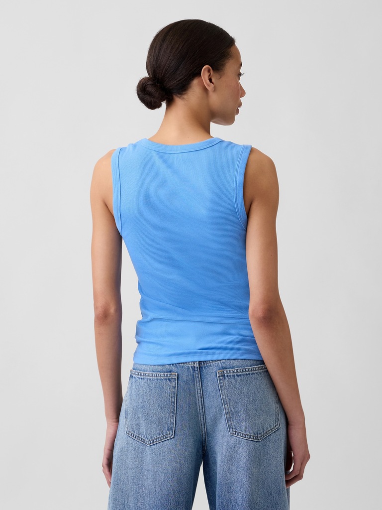 Ribbed Scoopneck Tank Top