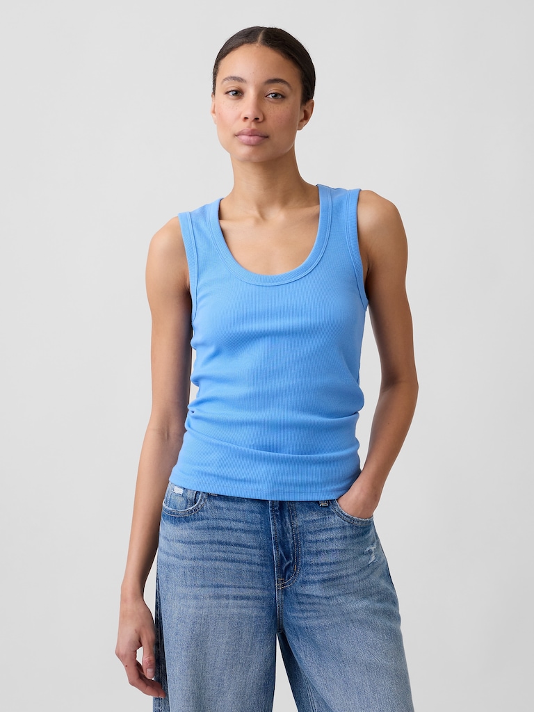 Ribbed Scoopneck Tank Top