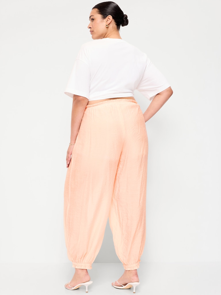 High-Waisted Chiffon Harem Pants