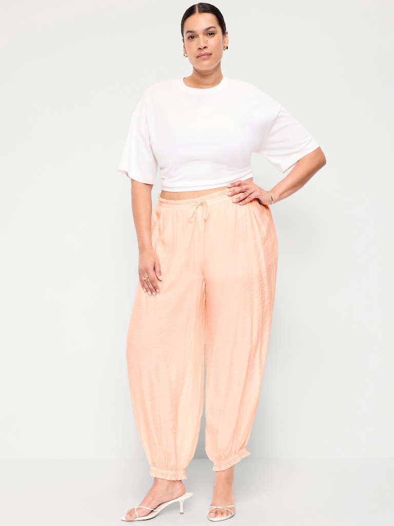 High-Waisted Chiffon Harem Pants