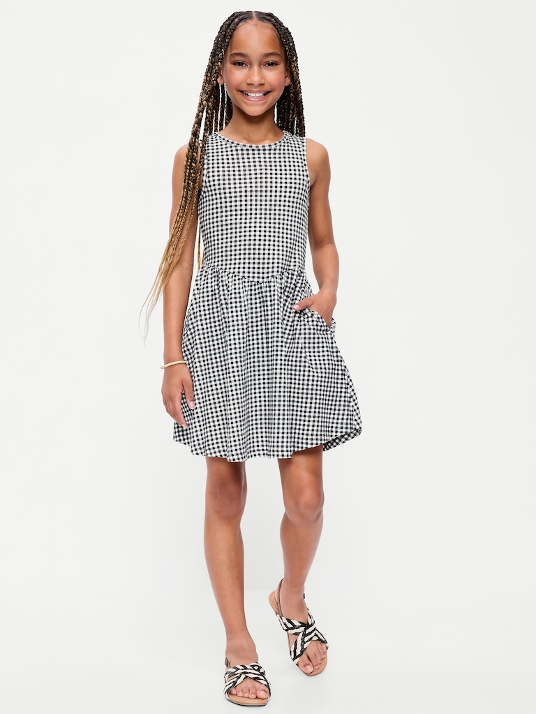 Sleeveless Fit and Flare Dress and Biker Shorts Set for Girls