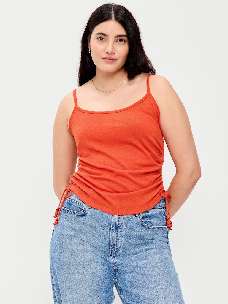 Shirred Side Cami Tank Top