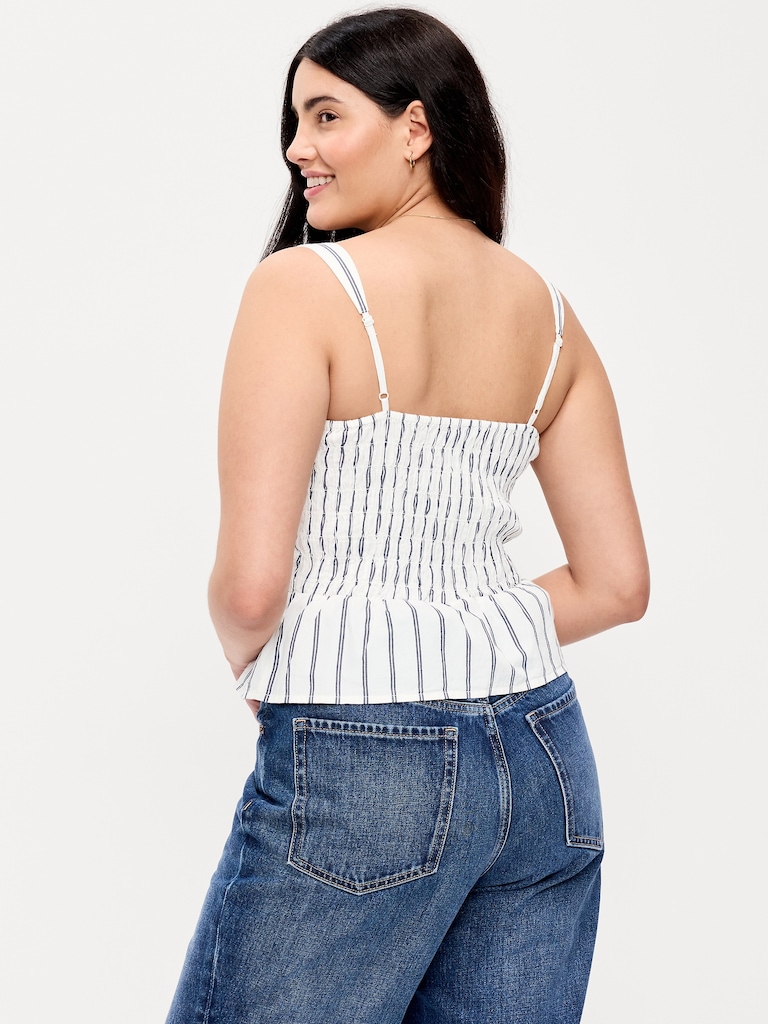 Smocked Peplum Tank Top