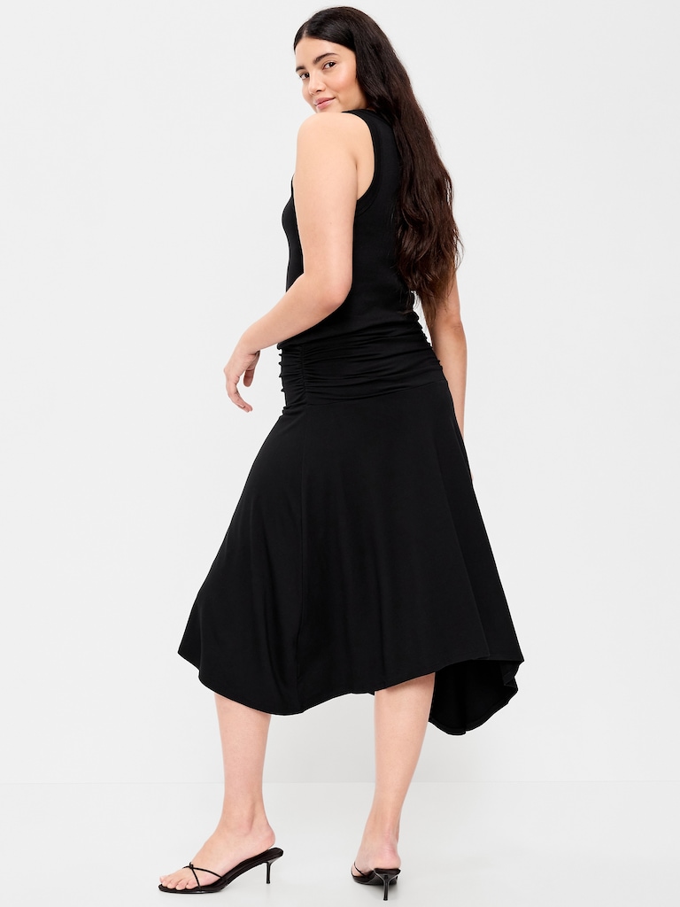 Asymmetrical Draped Midi Skirt