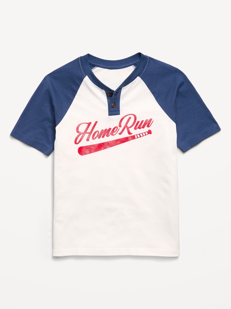Softest Short-Sleeve Graphic Henley T-Shirt for Boys