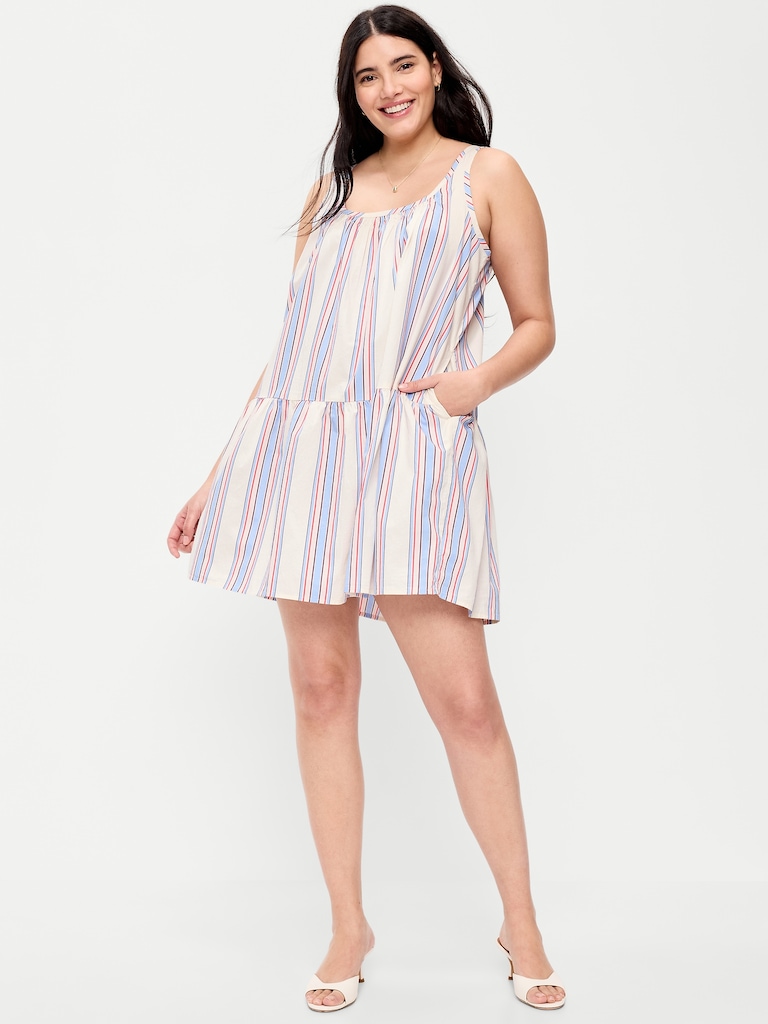 Sleeveless Scoop-Neck Mini Swing Dress