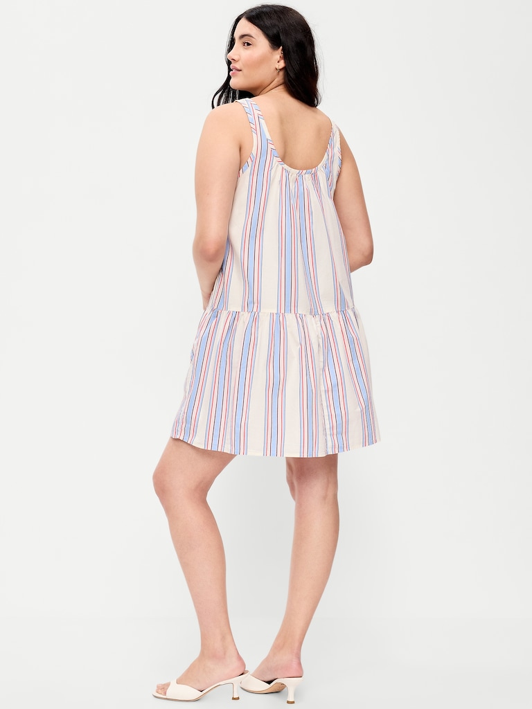 Sleeveless Scoop-Neck Mini Swing Dress