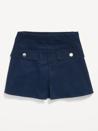 School Uniform Front-Pleated Twill Skort for Girls