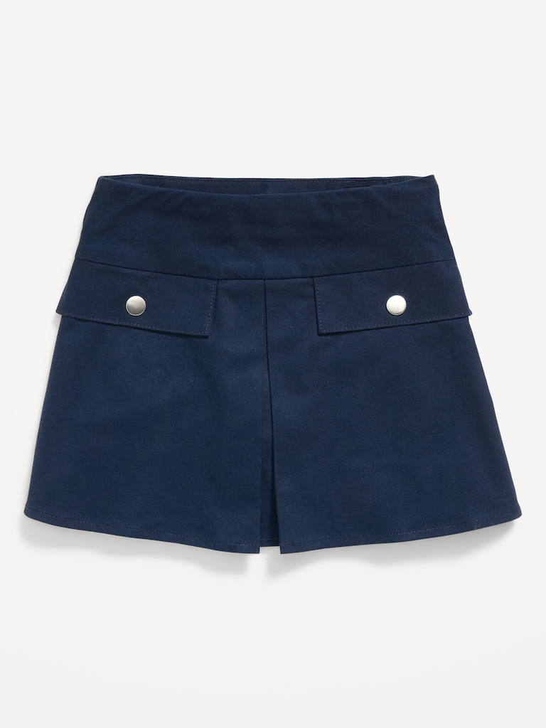 School Uniform Front-Pleated Twill Skort for Girls