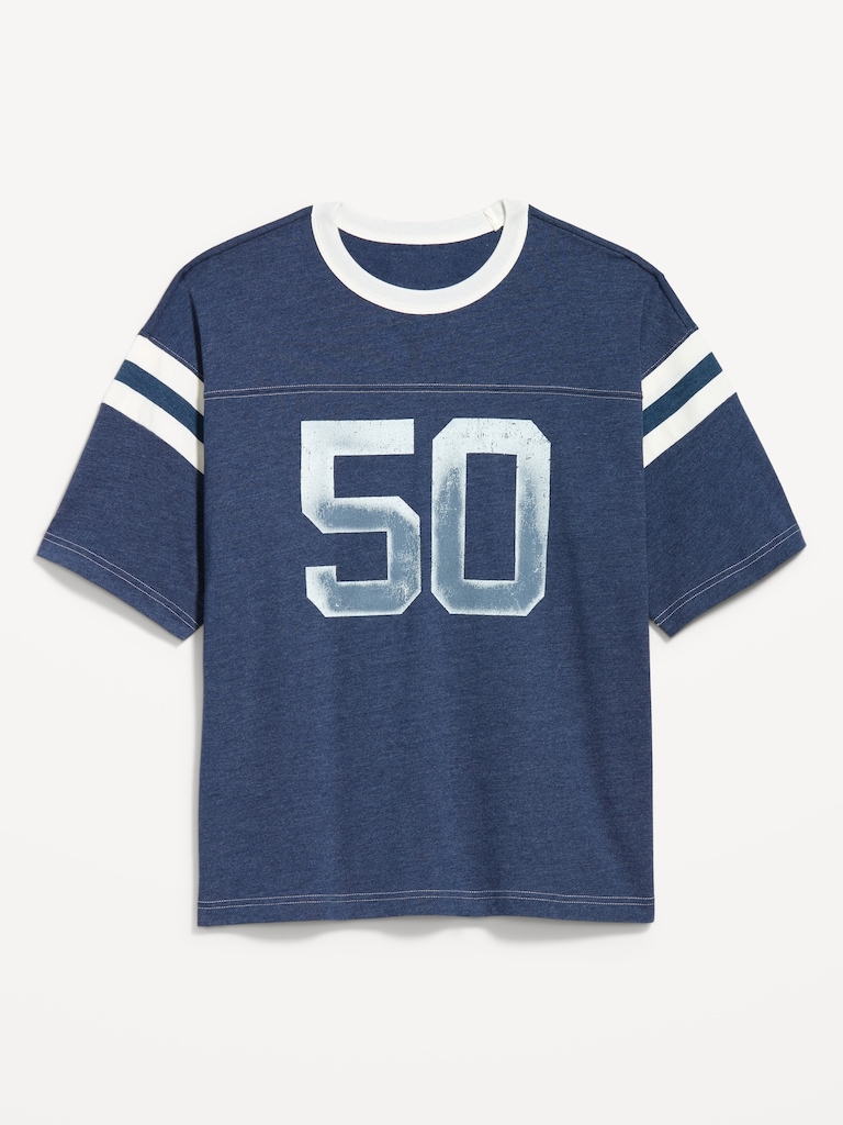 Heavyweight Short-Sleeve Football-Style T-Shirt