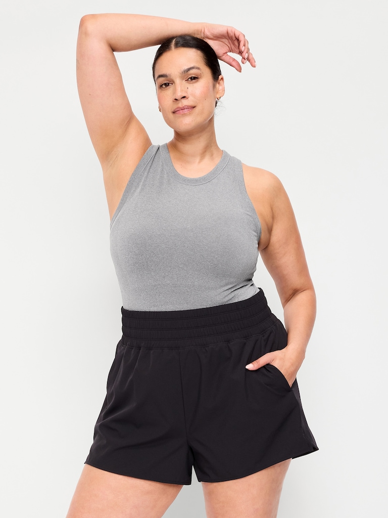 Seamless Fitted High-Neck Crop Top