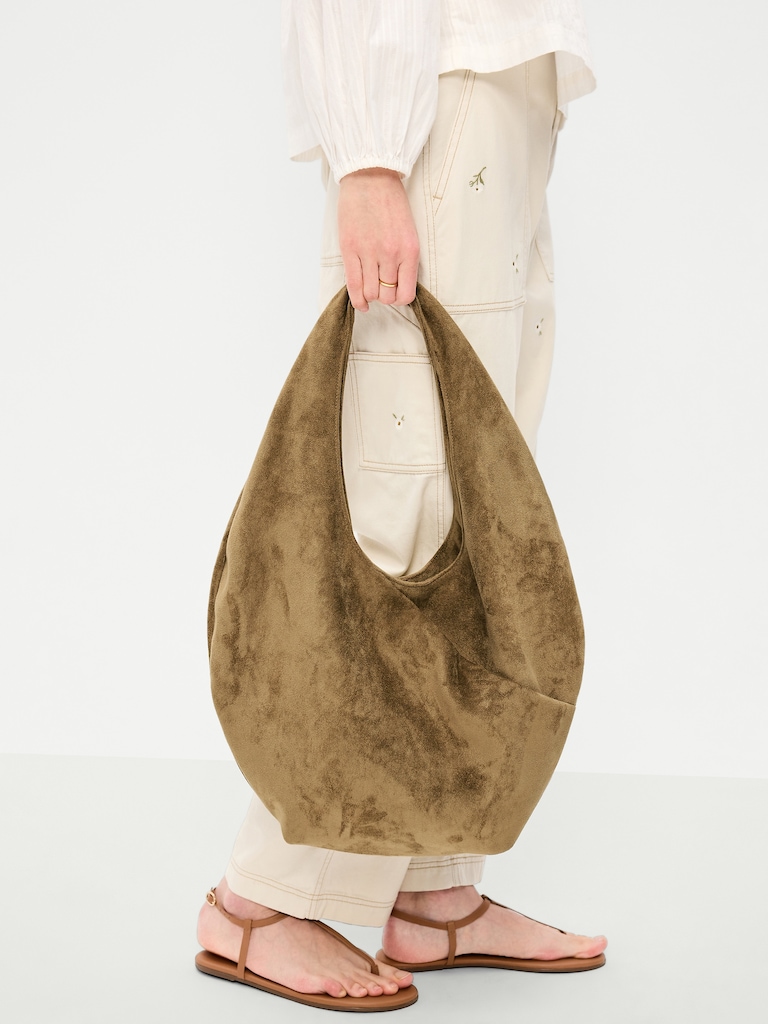 Oversized Suede Hobo Bag