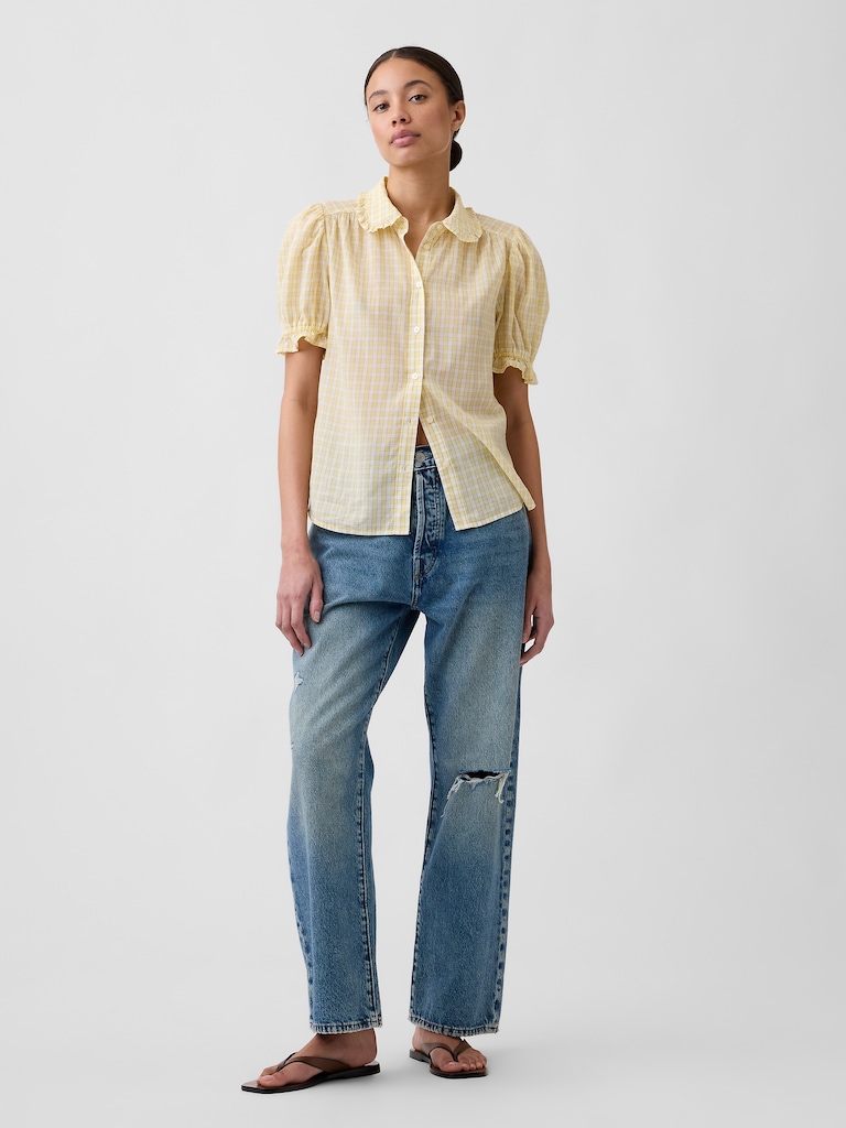 Relaxed Voile Puff Sleeve Top