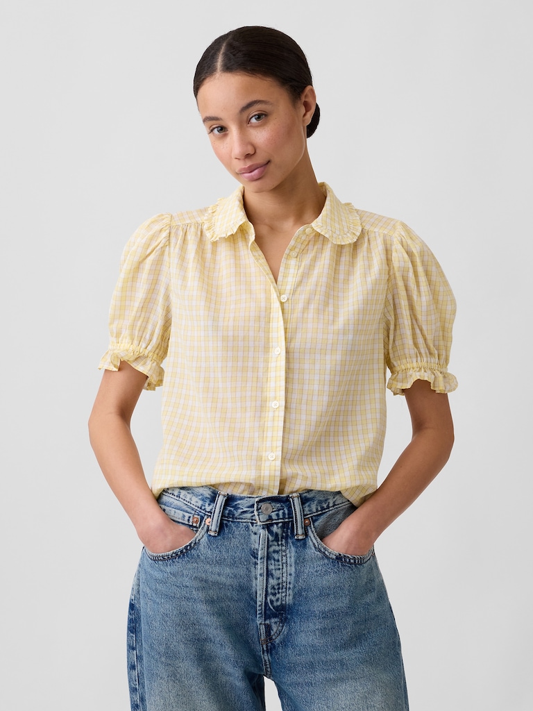 Relaxed Voile Puff Sleeve Top