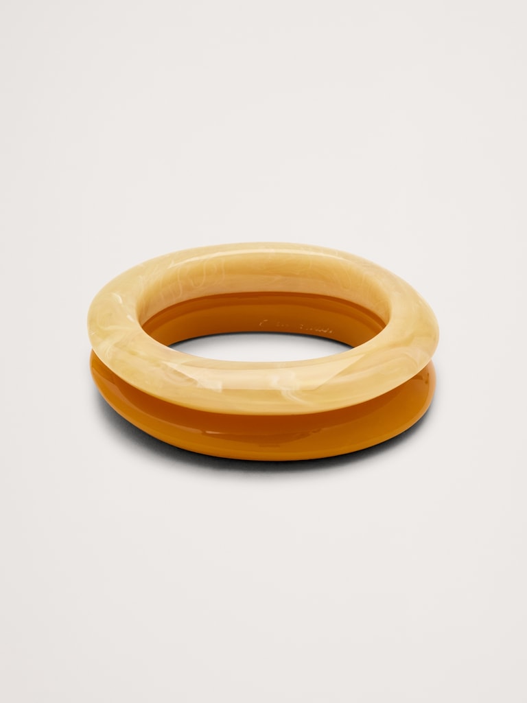 Marbled Resin Bangle Set by Ben Amun