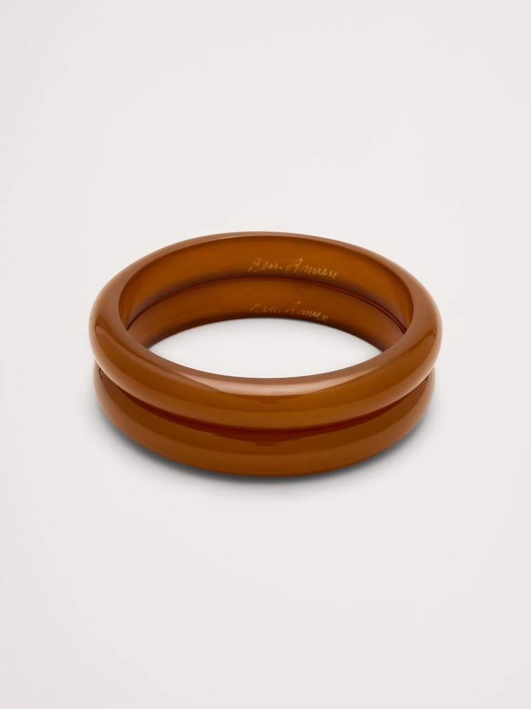 Resin Thin Bangle Set by Ben Amun