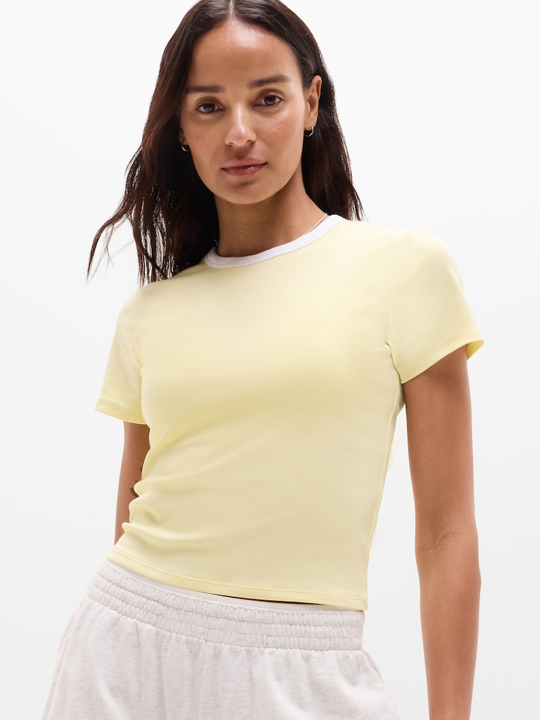 Signature Rib Crop Tee