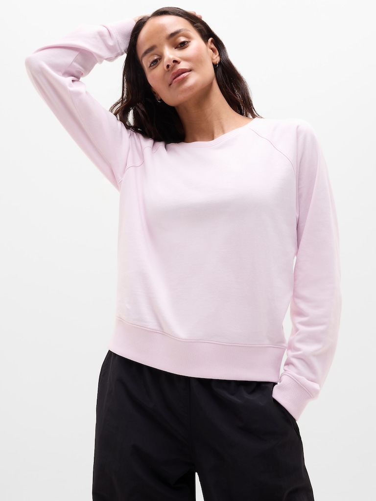 Airy Cotton Terry Crew Sweatshirt