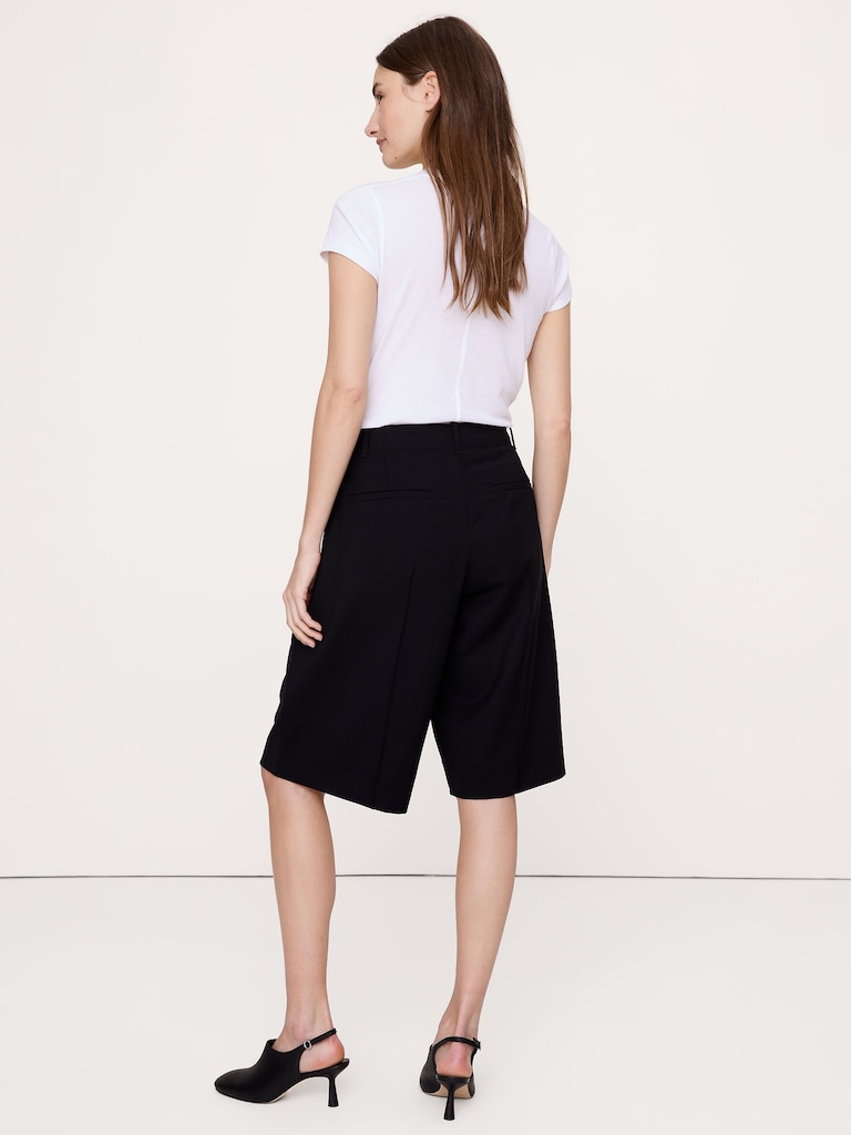 High-Rise Italian Wool Bermuda Short