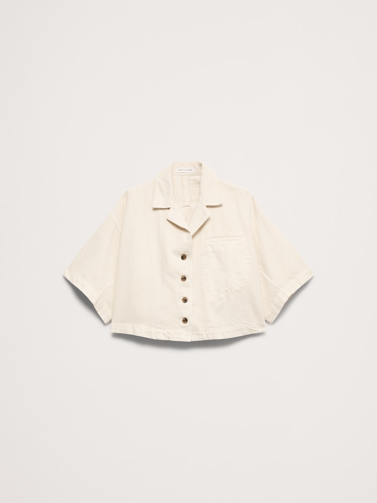 Boxy Crop Denim Shirt