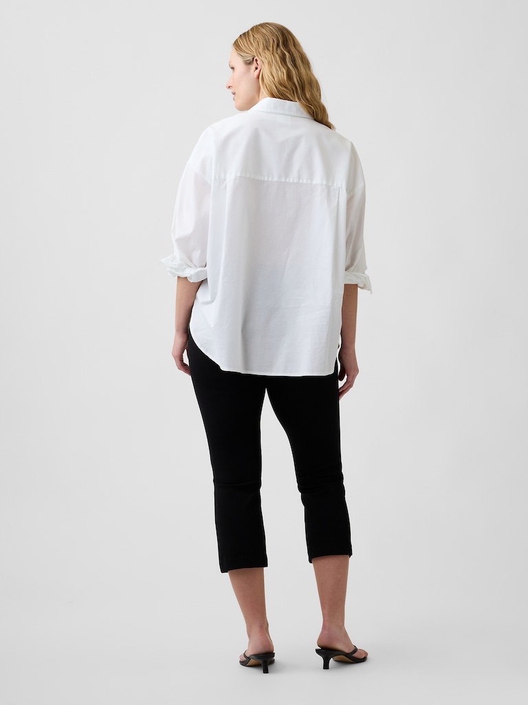 High Rise Crop Pull-On Ponte Pants