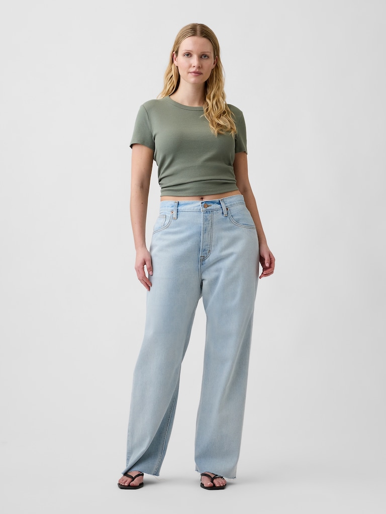 Low Slung Relaxed Straight Jeans