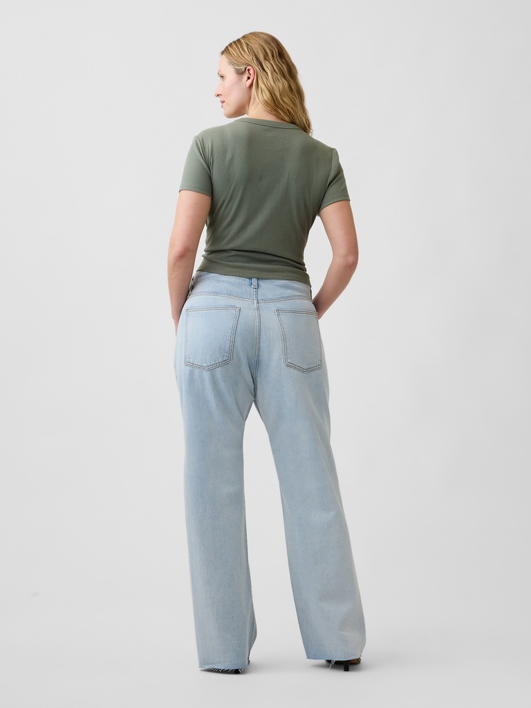 Low Slung Relaxed Straight Jeans