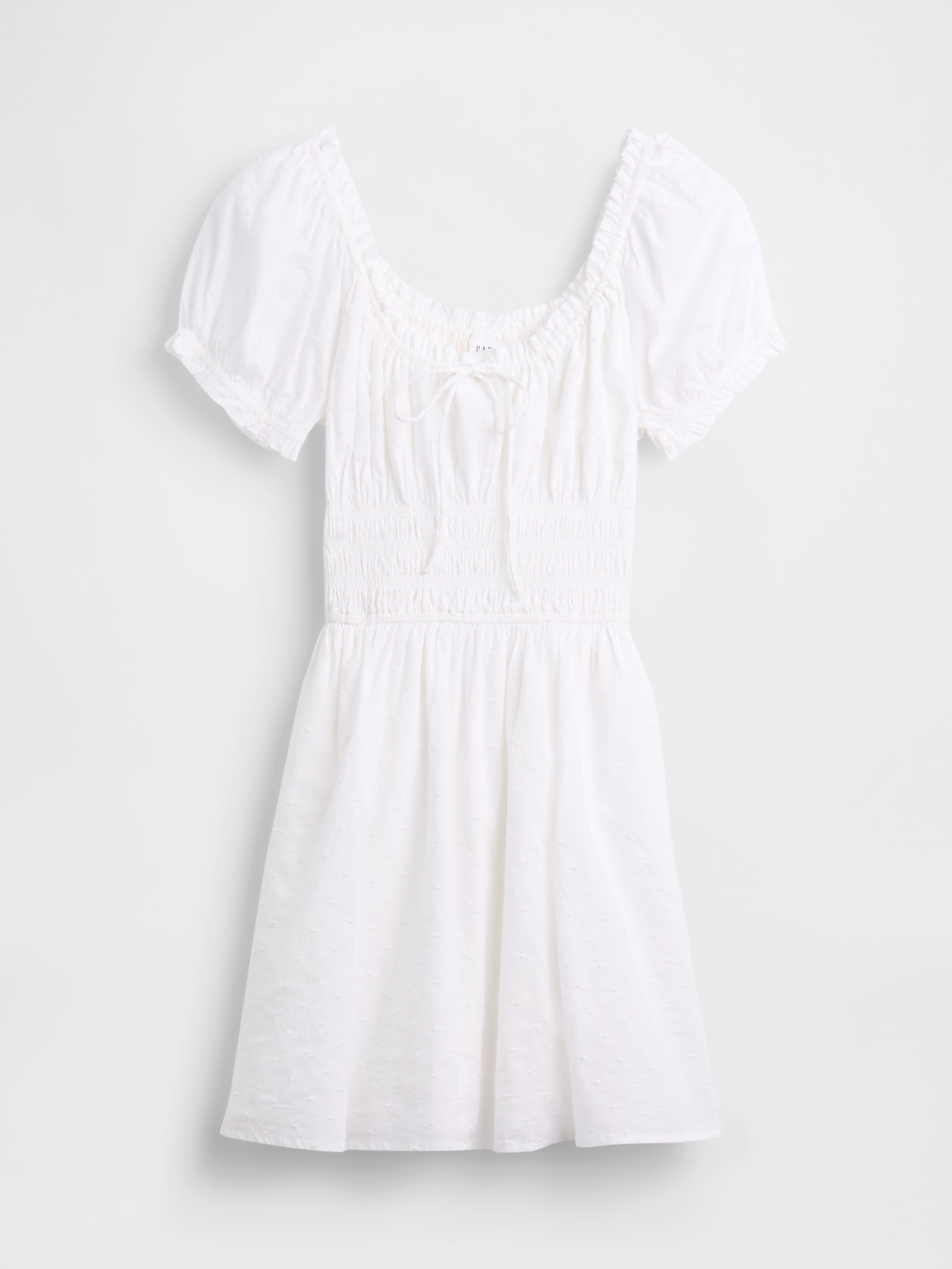 Smocked-Waist Mini Dress