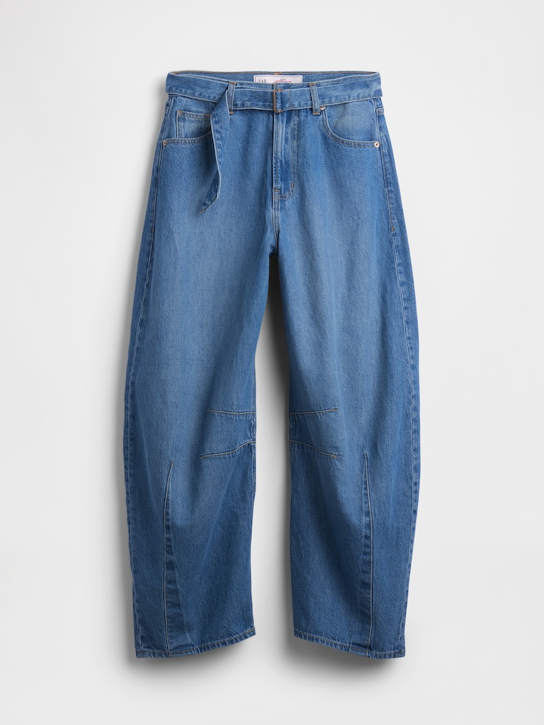 High Rise UltraSoft Belted Horseshoe Jeans
