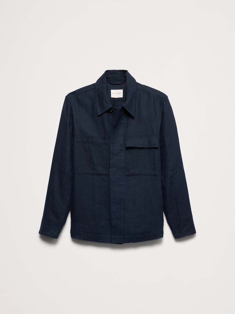 Linen Four-Pocket Shirt Jacket