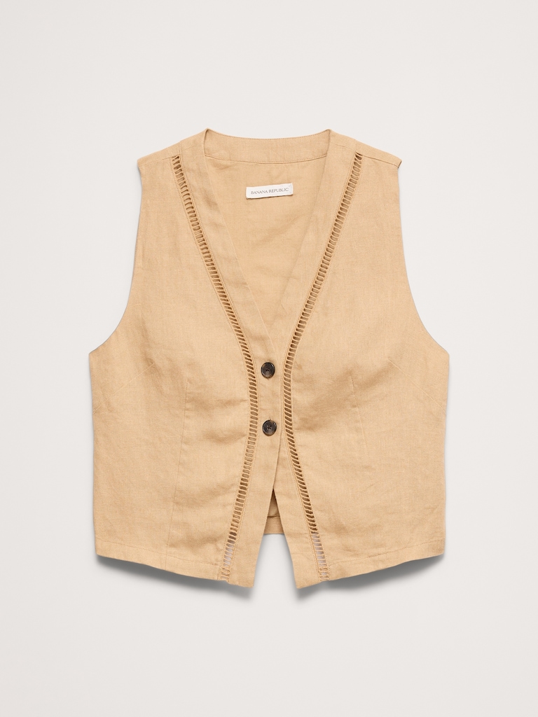 Linen Lace-Trim Vest