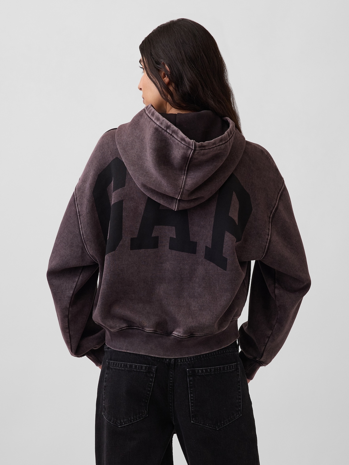 VintageSoft Crop Logo Hoodie