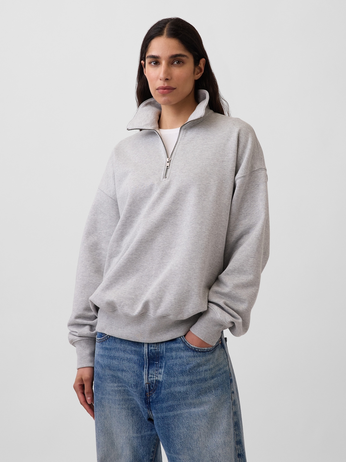 Adult Heavyweight Oversized Quarter-Zip Pullover