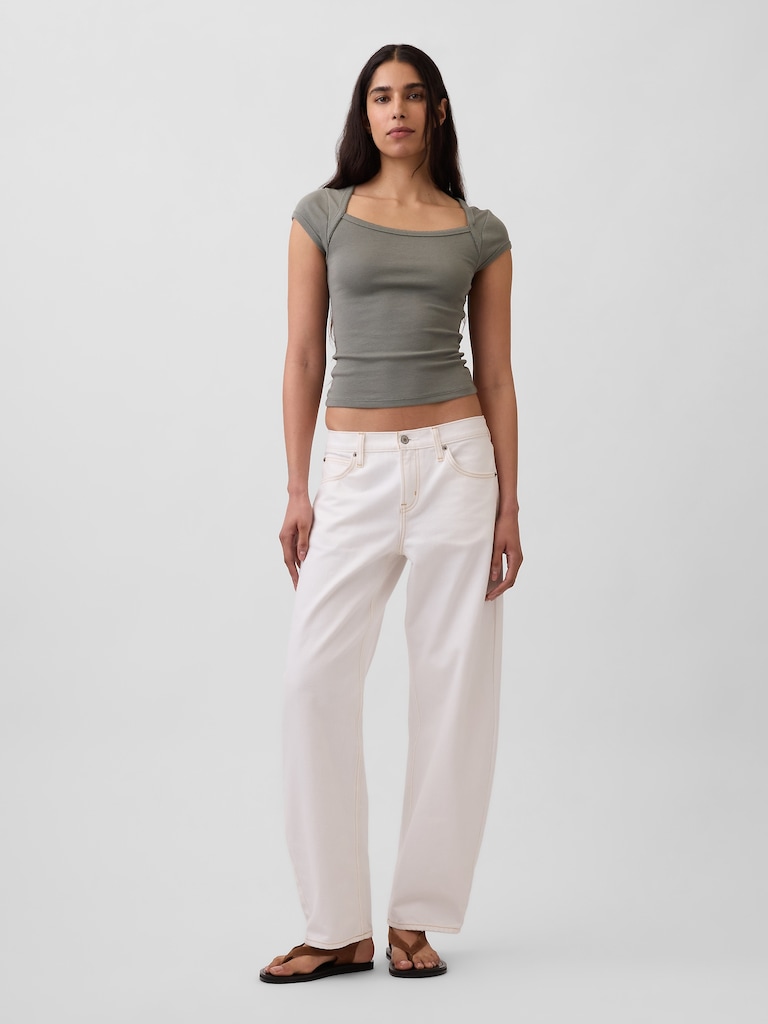 Modern Square-Neck Crop T-Shirt