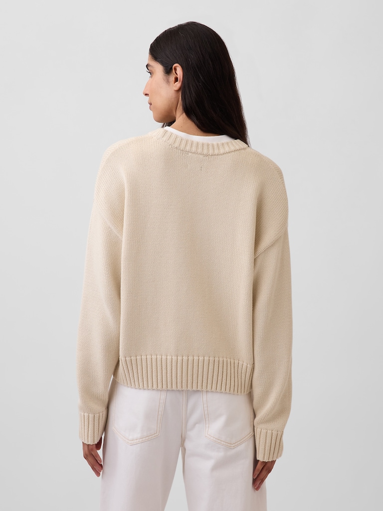 100% Cotton Oversized Crop Sweater
