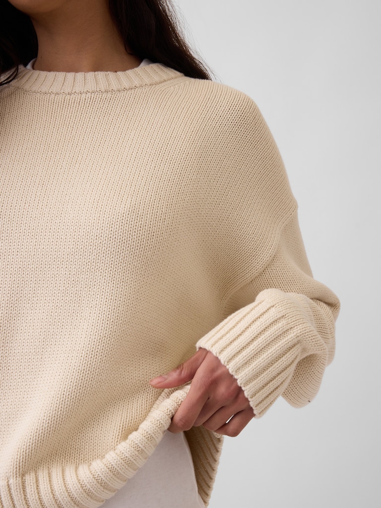100% Cotton Oversized Crop Sweater