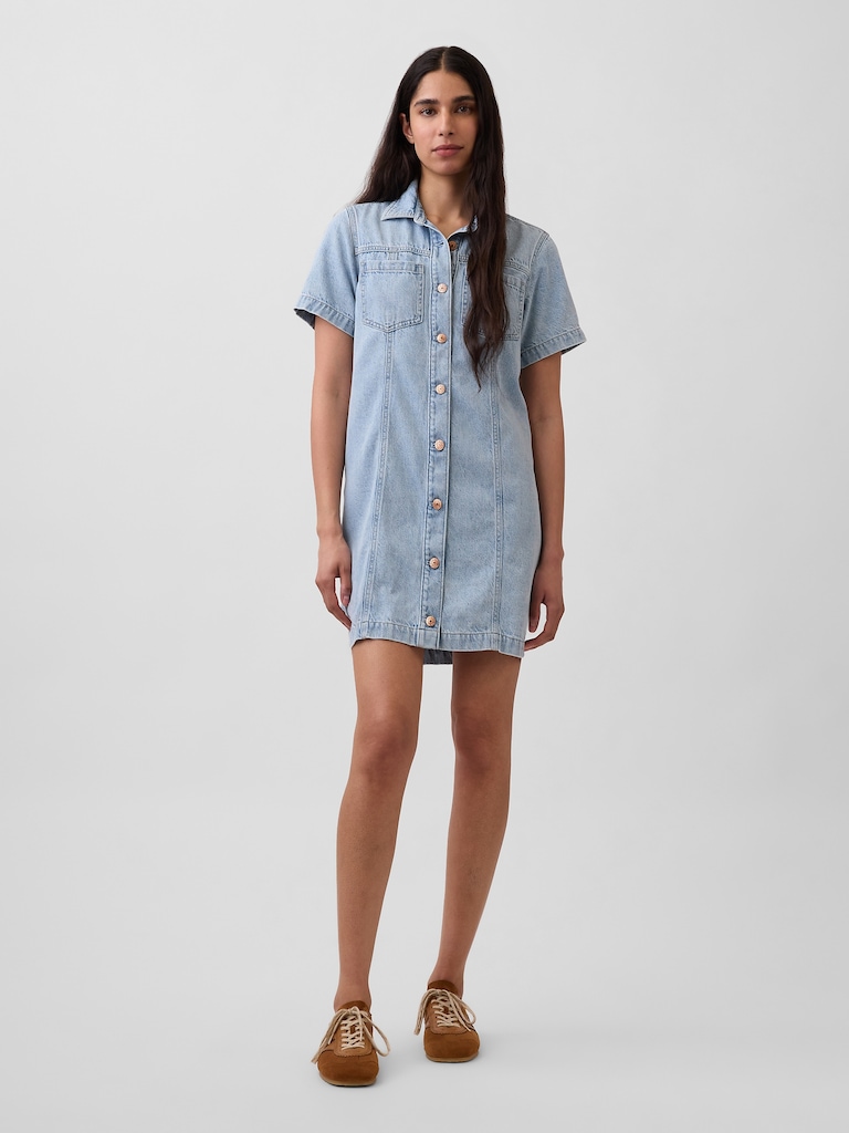UltraSoft Denim Mini Shirtdress