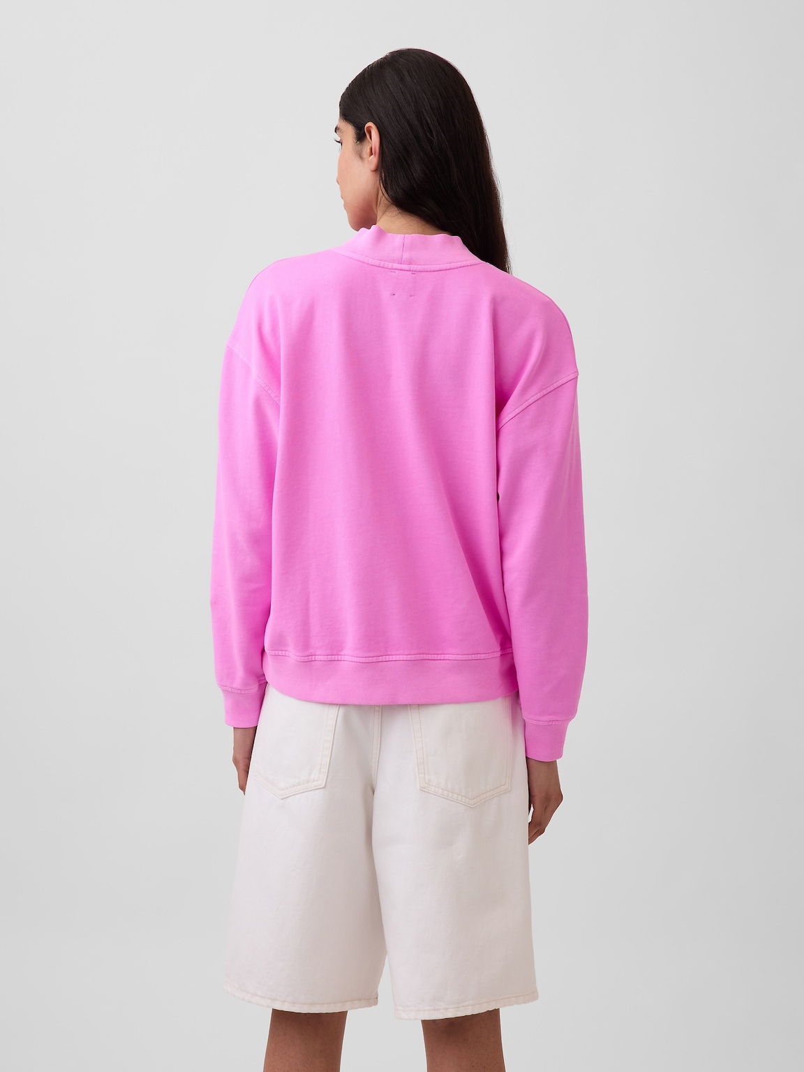 VintageSoft Terry Oversized Mockneck Logo Sweatshirt